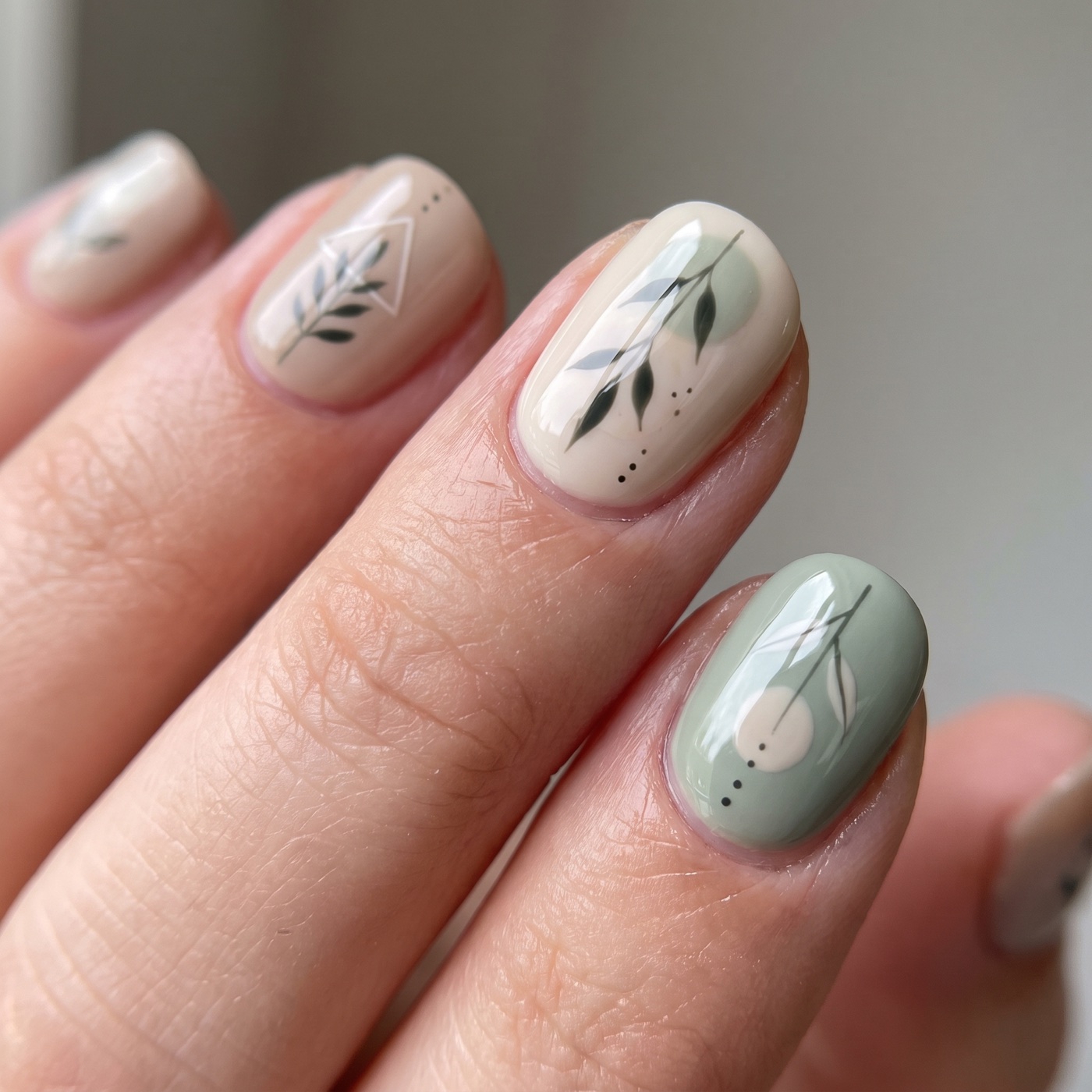 A close-up of custom nail art